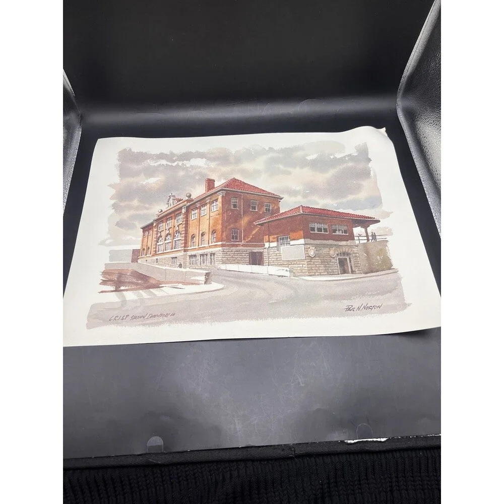 Lot Of 5 Paul N. Norton Quad Cities Railroad Depot Prints Rock Island Davenport